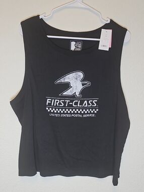 USPS Hybrid Black USPS Licensed Graphic Tee Tank Top Fits Like XL/2XL NWT Rare